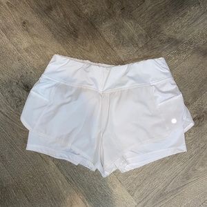White Layer8 Shorts